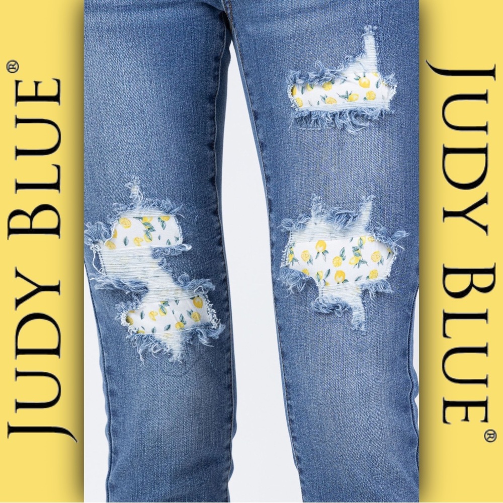 JUDY BLUE | High Waist 🍋 Lemon Patch Skinny Jeans - Style #88233